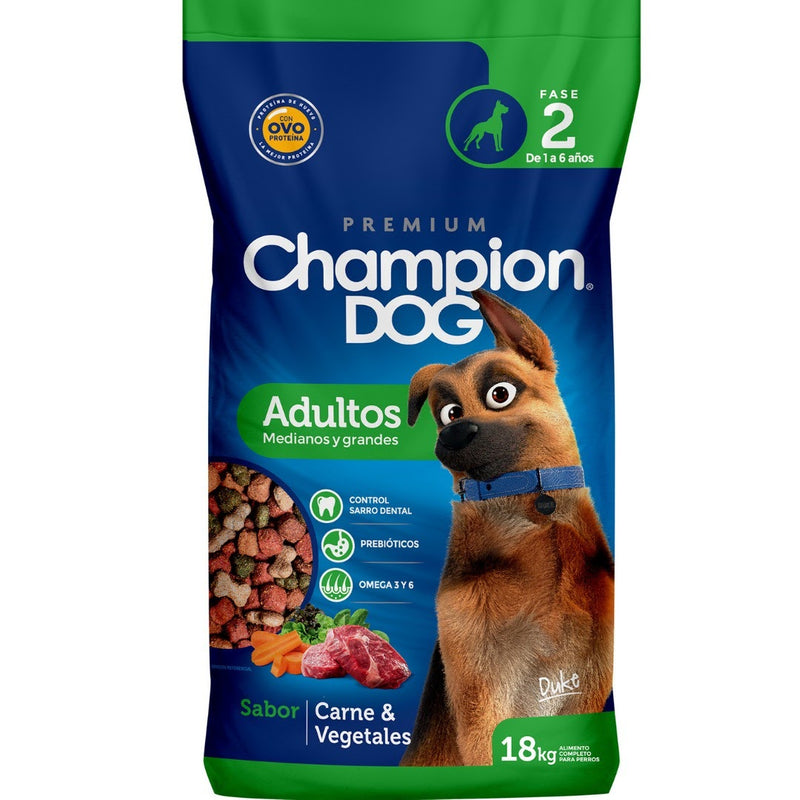 Champion Dog Adulto Carne Vegetal 18 KG