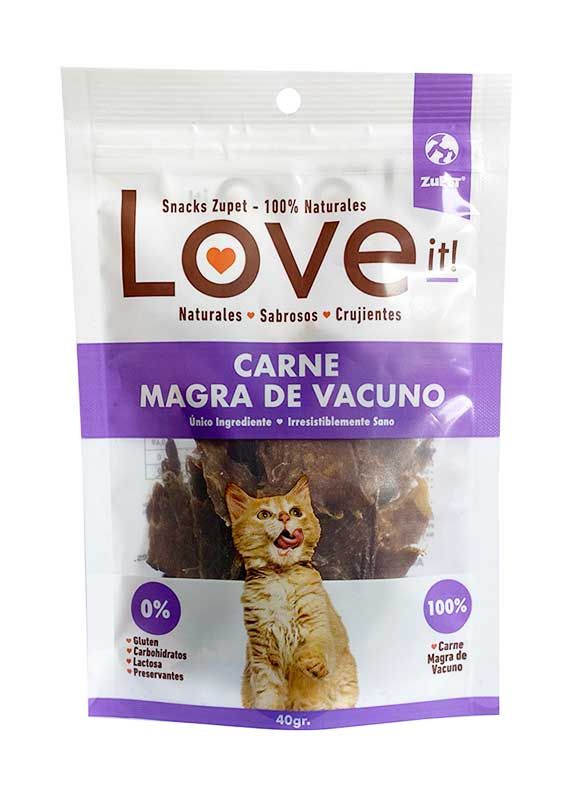 Snack Gato Carne Magra Vacuno Love It 40 GRS